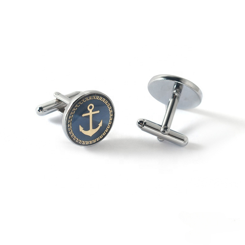 Wholesale Price Cuff Links Hot Sales Boutique Enamel Boat Anchor Cuff Links Men's French Shirt Button Cuff Nails