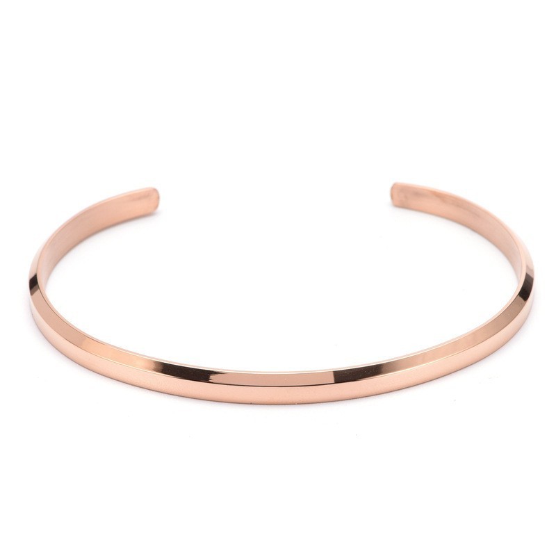 Wholesale Simple Fashion Designer Bangle Bracelet 18k Gold Plated Stainless Steel C-shaped Cuff Open Bracelet For Women and Men