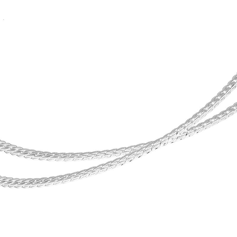 Wholesale Cheap Fashion Jewelry 5mm Full Sideways Silver Gold Color Cuba Chain Necklace Punk Hiphop Necklaces for Women Men