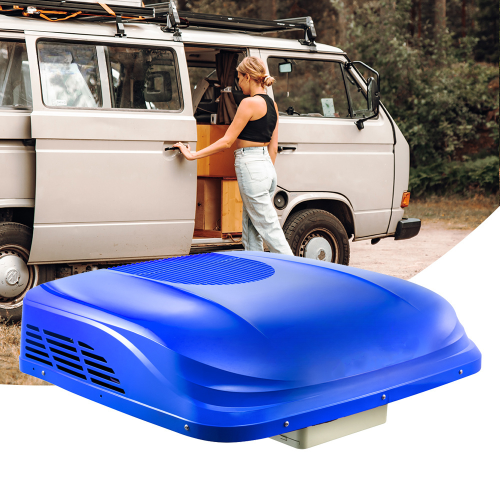 Battery powered truck sleeper cabin parking cooler roof top split electric portable cooling air conditioner 12 volt 24v dc