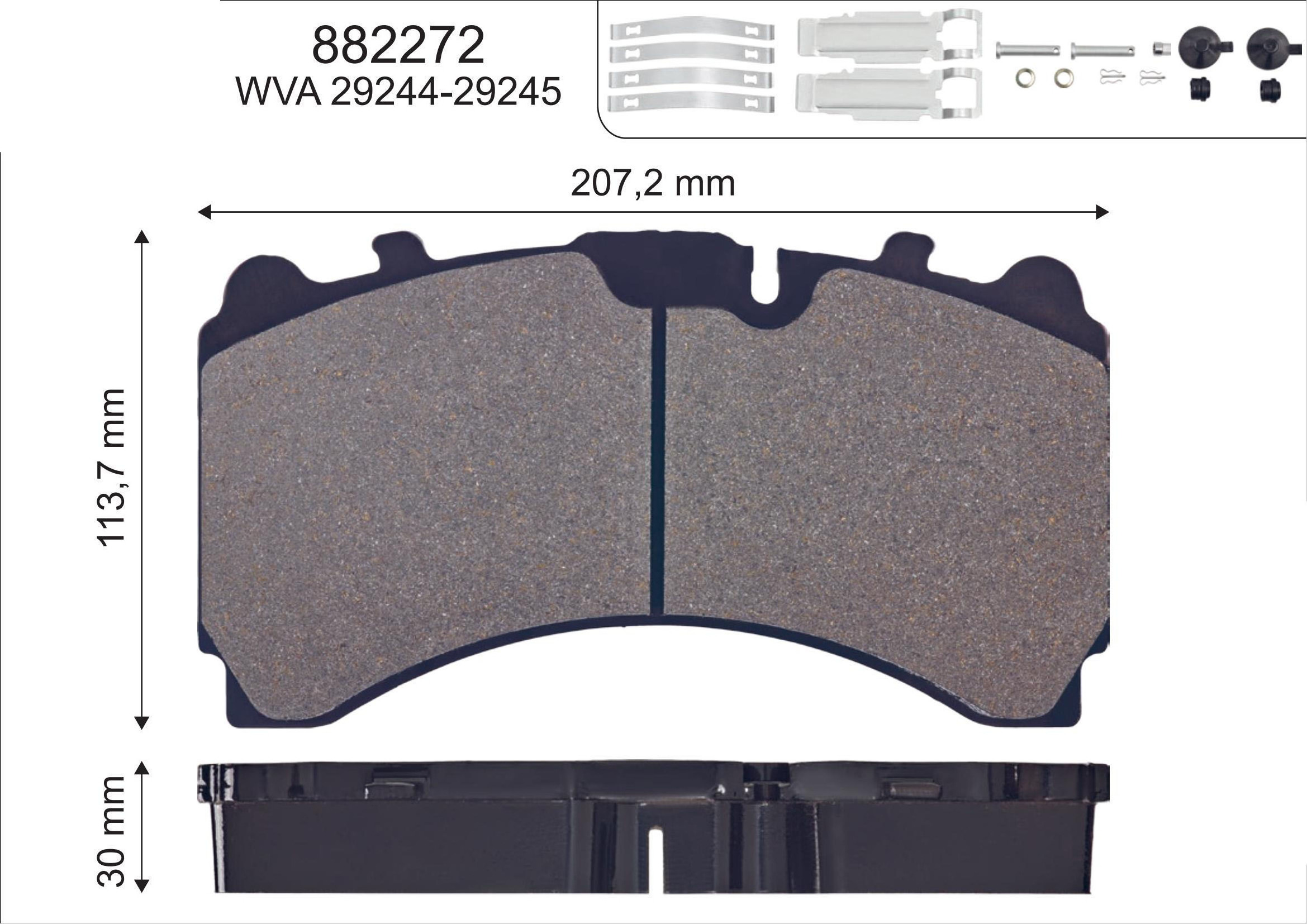 WVA 29244  heavy duty truck actros disc brake pads asimco brake pads black oem high quality 100% tested brake pads