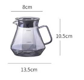 Diamond Shape 400ml/600ml Borosilicate Glass Coffee Dripper Filter Hand Drip Pour over Coffee Maker Set