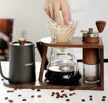 Portable Manual Coffee Grinders and Pour over Dripper Filters Travel Kit with Tea & Coffee Makers