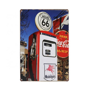 New Vintage Tin Signs Custom Printed Route 66 Metal Tin Sign