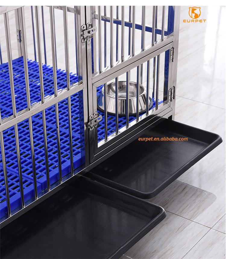 EUR PET High Quality Veterinary Single layer stainless steel pet folding dog kennel cage For Vet Clinic