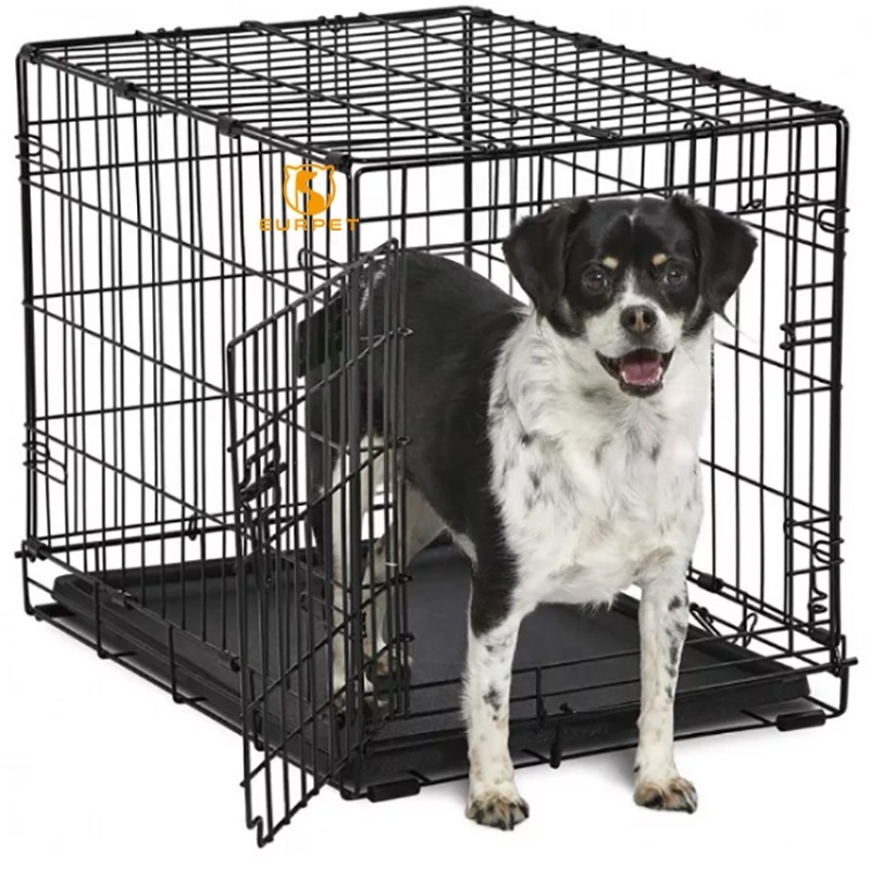 EUR PETWholesale Large Folding Dog Cage Durable Black Metal Pet Crate for Outdoor Use Removable and for Sale