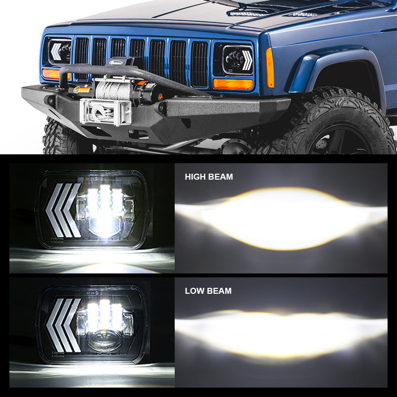 EURS Car Accessories 55W offroad working  Led Work Lamp  waterproof spot light 5X7 inch fog lamps white red SUV car headlight