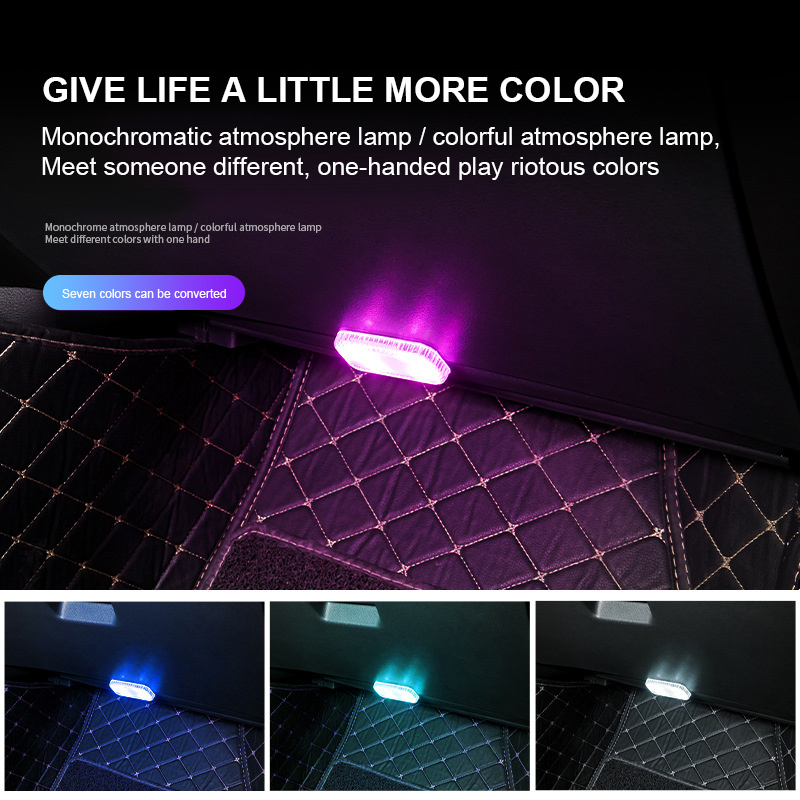 EURS Car Roof Decorative Lights Wireless LED Indoor Touch Lights USB Charging Door Feet Trunk Reading Lights