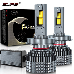 EURS High power 9-80v F9 CSP car led bulbs headlights Double copper tube H7 H4 H8/H11 Aluminium alloy auto H1 H3 led fog lights