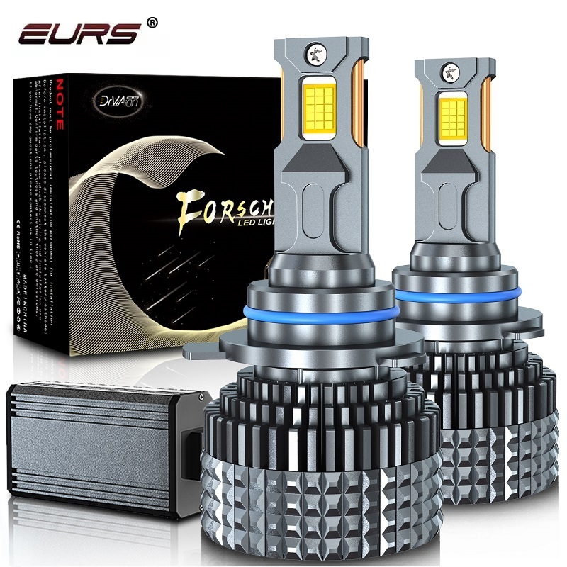 EURS High power 9-80v F9 CSP car led bulbs headlights Double copper tube H7 H4 H8/H11 Aluminium alloy auto H1 H3 led fog lights