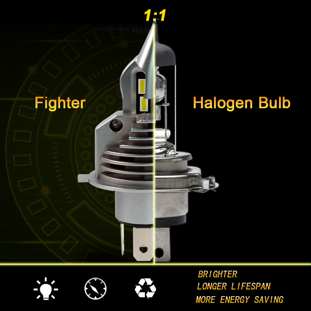 EURS Fighter led headlight WX H4 the brightest light in the market 11600lm 70w bulb small size headlight car led lamp