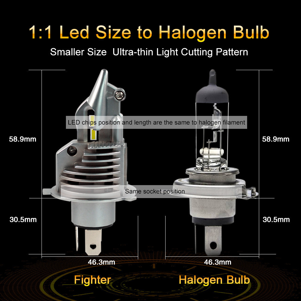 EURS Fighter led headlight WX H4 the brightest light in the market 11600lm 70w bulb small size headlight car led lamp