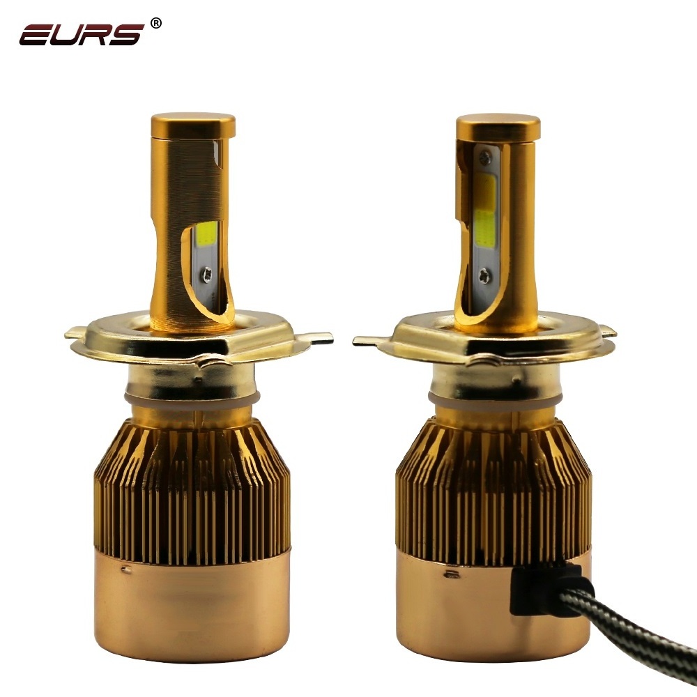 EURS C6 gold  Dual color white + yellow temperature range LED headlight Fog Light H1 H3 H4 H7 H8 H9 H11 880 8810 9005 9006