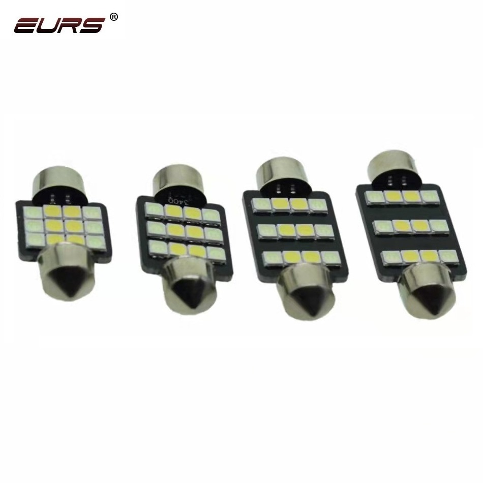 EURS dual color high brightness car bulb 31mm 36mm 39mm 41mm 12W 4014 canbus reading light 12smd led