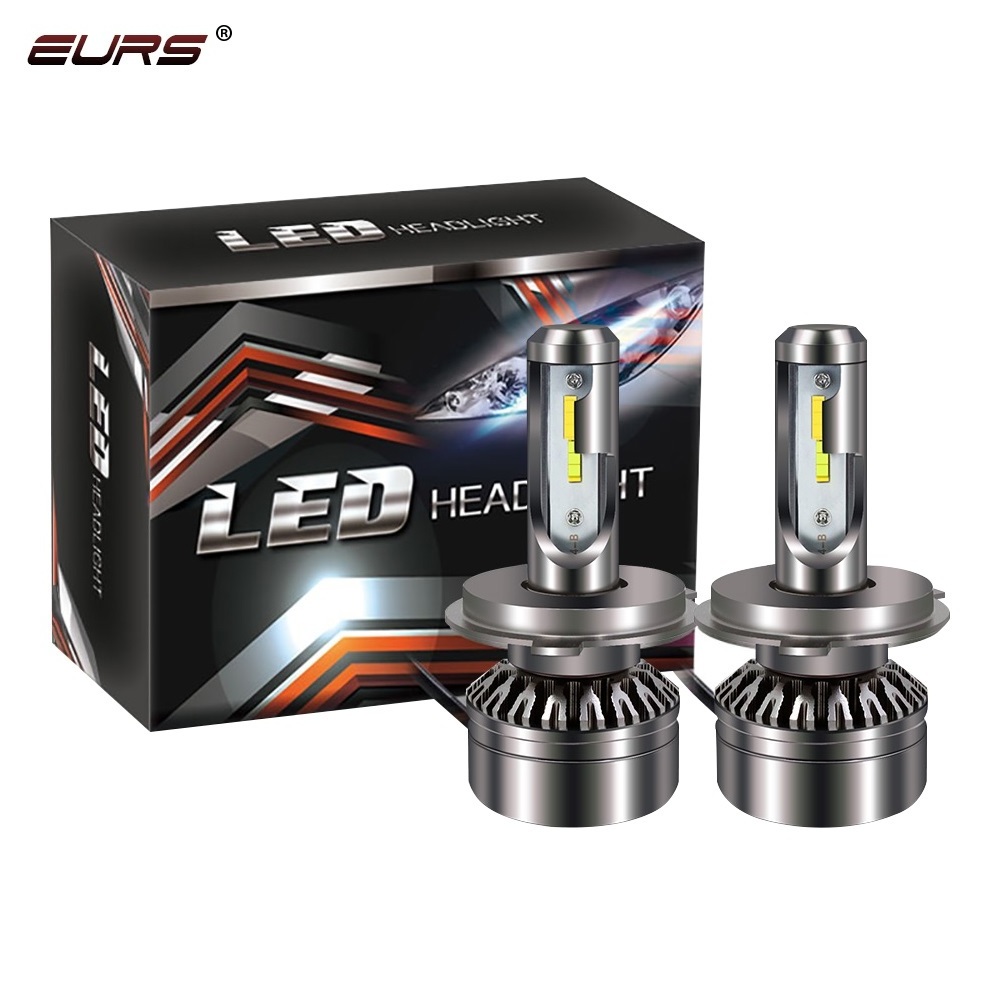 EURS 2pcs Car H4 LED dual color headlights  H7 led H11 60w 8000lm H8 9006 led color change bulb 3000k 6000k S5