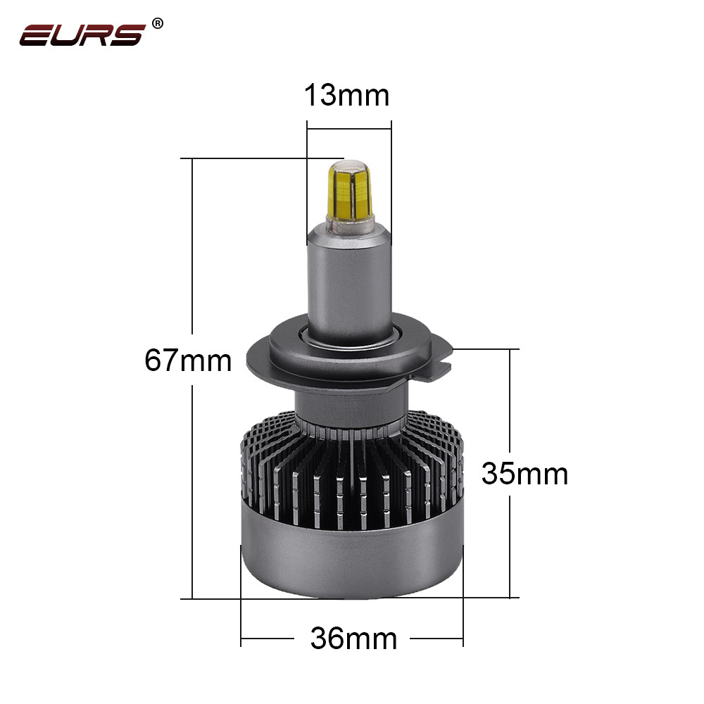 EURS 2pcs H1 led H7 H8 H9 H11 9005 HB3 9006 HB4 LED Canbus Car Headlight Bulbs 6000K 38w 9200LM 6 Sides 36CSP 360 Light bulb