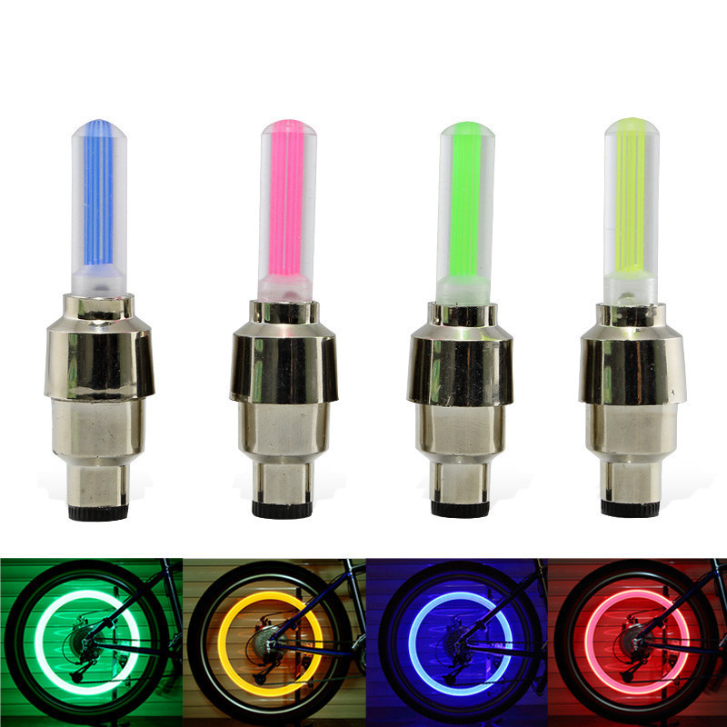 EURS colorful Bicycle accessories set growing tyre tire valve bike wheel Led light for bike and car