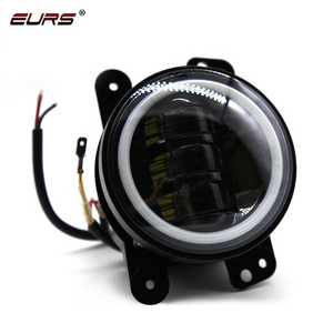 EURS 4Inch Round Led Fog Lights 30W 6000K White Halo Ring DRL Of Road Fog Lamps waterproof angel eye drl light