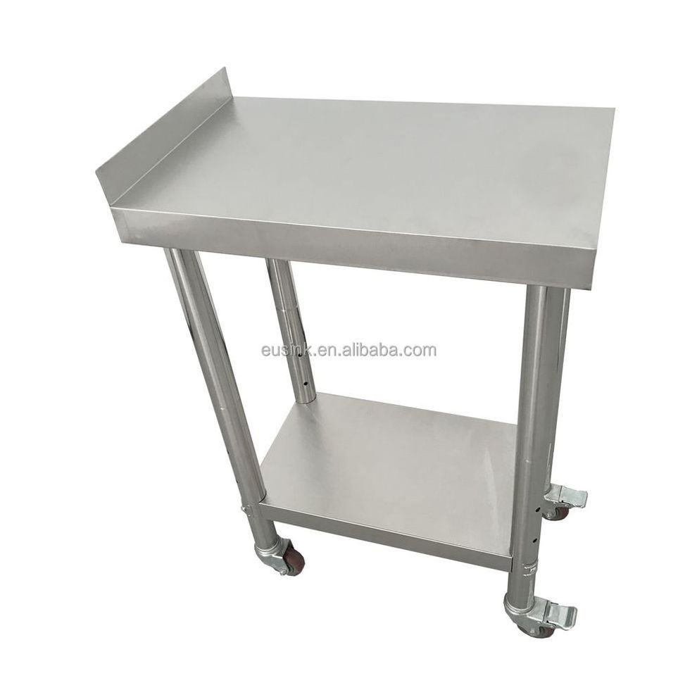 Eusink Commercial Kitchen Work Table Stainless Steel Food Preparation Table With Wheels