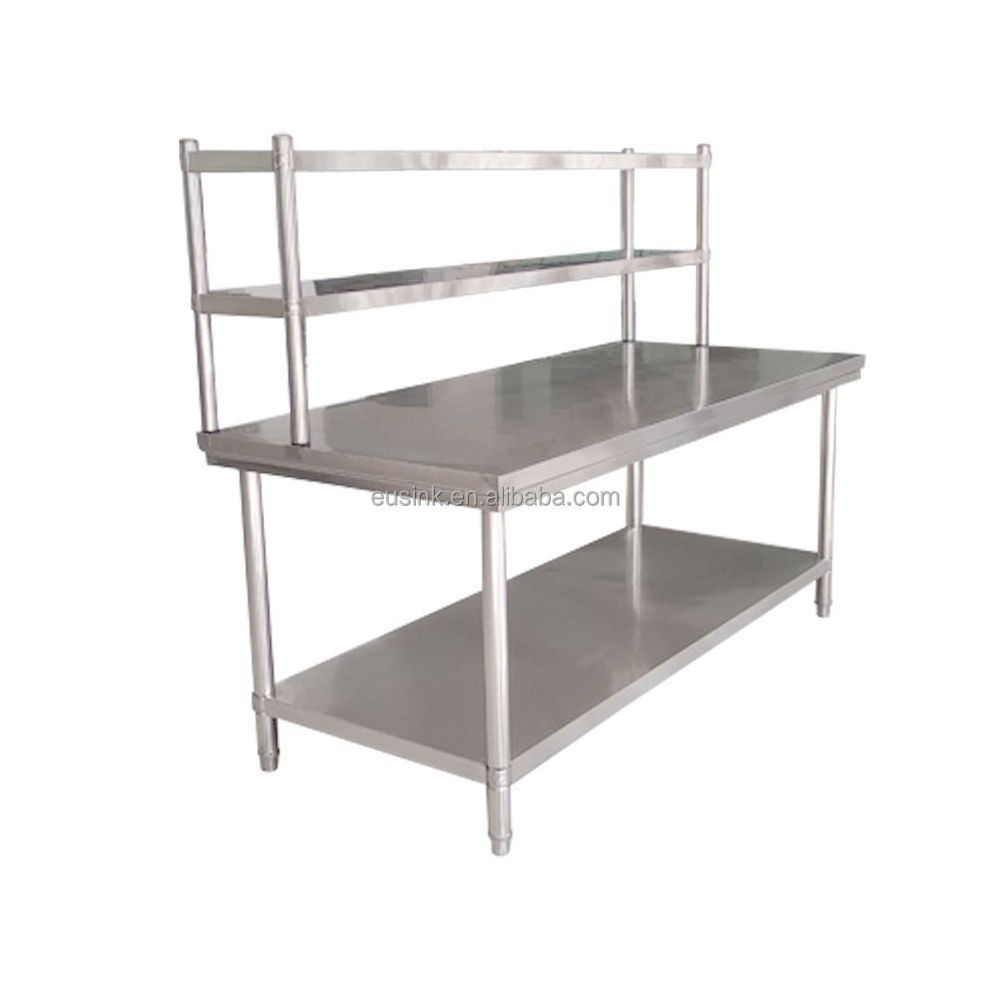 Commercial Restaurant Kitchen Equipment Stainless Steel 2/3 tier Top Shelf For Work Table Cabinet Sink