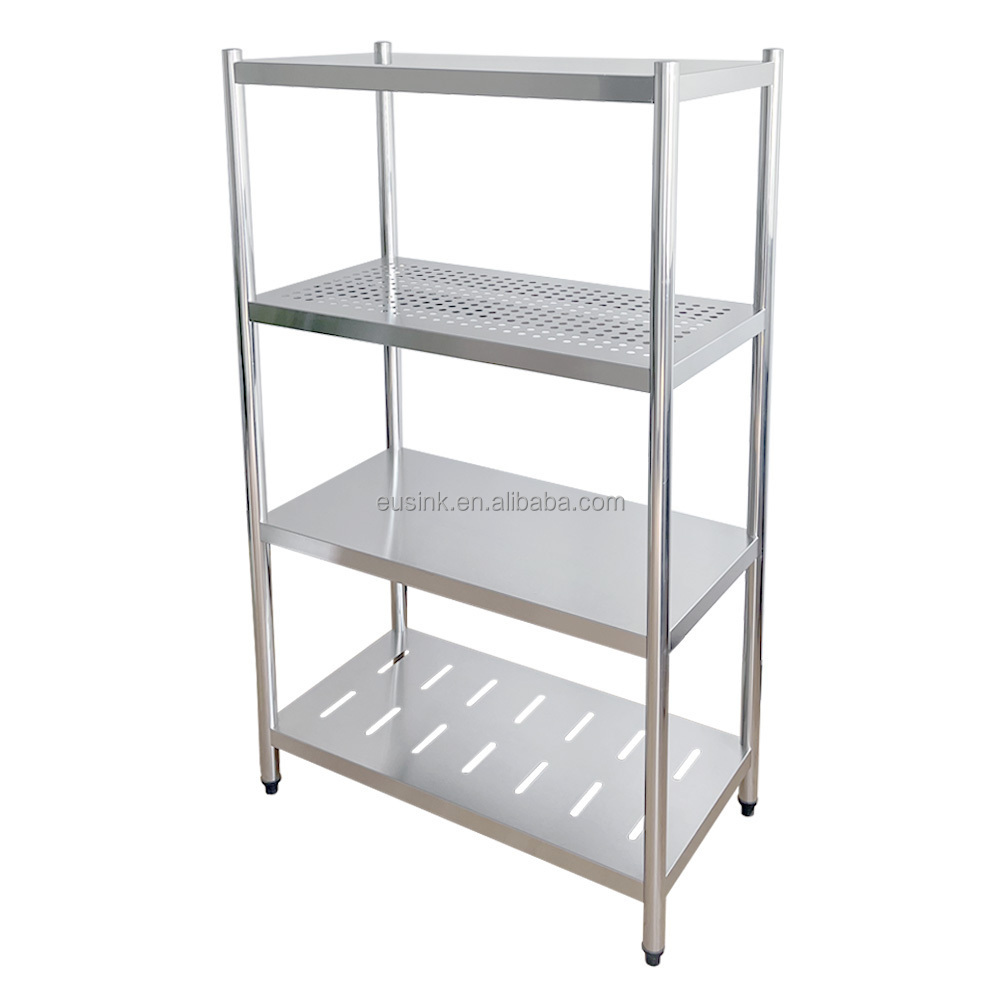 Eusink Top quality commercial kitchen shelf heavy bearing 201 304 Stainless Steel rack warehouse storage shelf