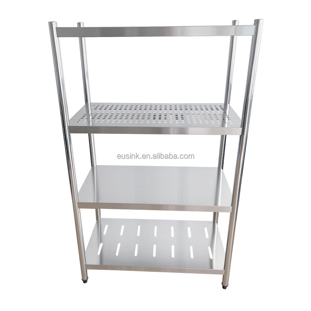 Eusink Top quality commercial kitchen shelf heavy bearing 201 304 Stainless Steel rack warehouse storage shelf