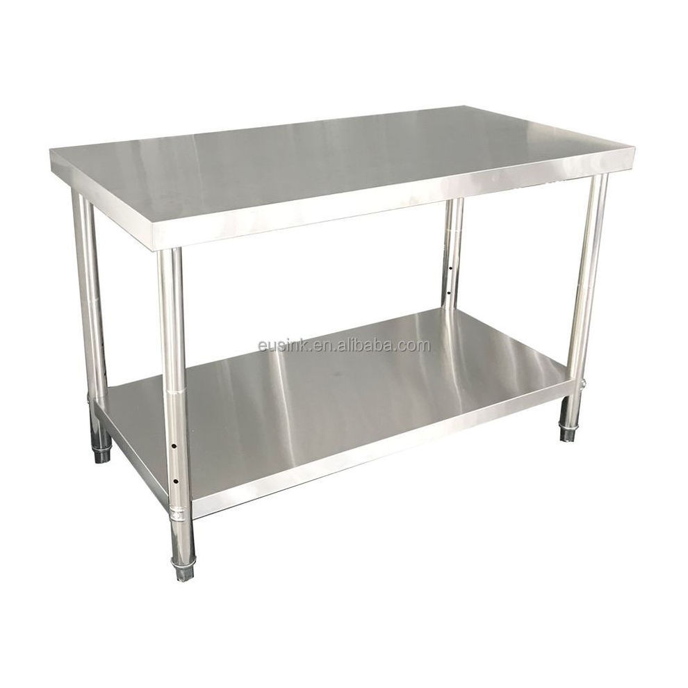 Eusink kitchen stainless steel wor table with backsplash work bench for commercial kitchen