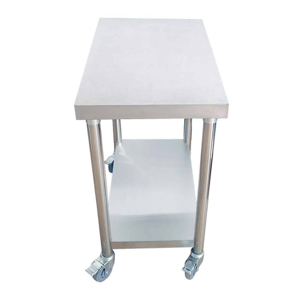 Eusink Commercial Kitchen Work Table Stainless Steel Food Preparation Table With Wheels