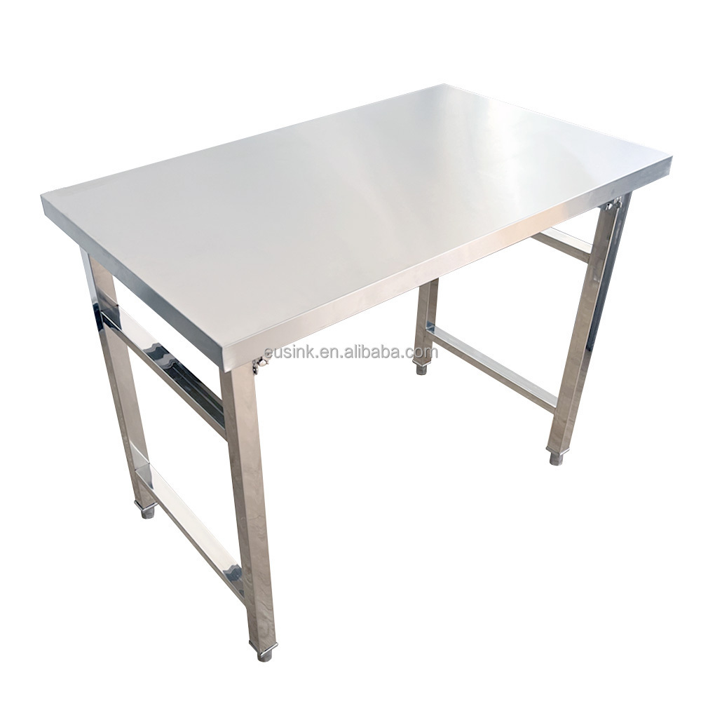 Eusink Commercial Hot Sale Kitchen Work Table Factory Price Outdoor Stainless Steel Folding Table