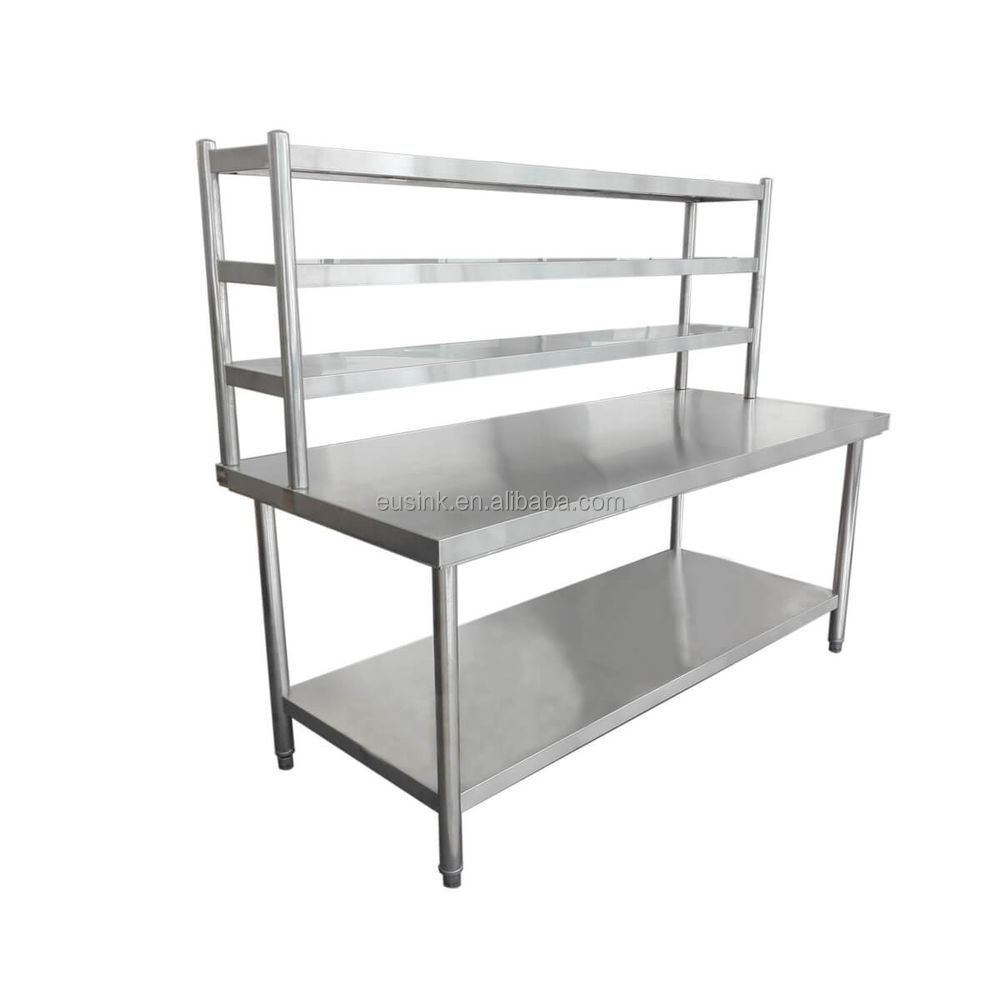 Commercial Restaurant Kitchen Equipment Stainless Steel 2/3 tier Top Shelf For Work Table Cabinet Sink