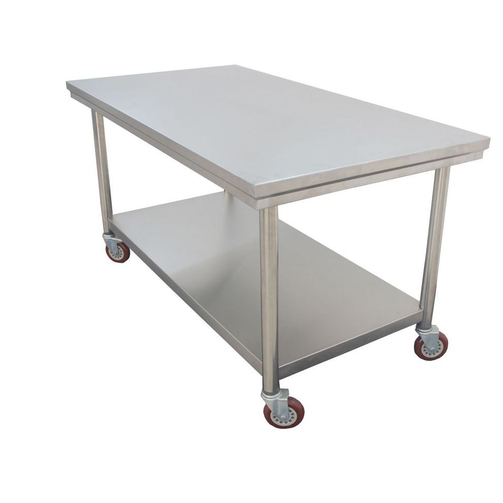 Eusink Commercial Kitchen Work Table Stainless Steel Food Preparation Table With Wheels