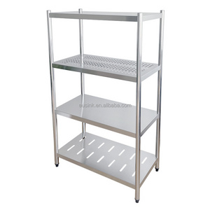 Eusink Restaurant Commercial Kitchen Stainless Steel Storage Adjustable Rack Kitchen 4 Tiers Shelf For Sale