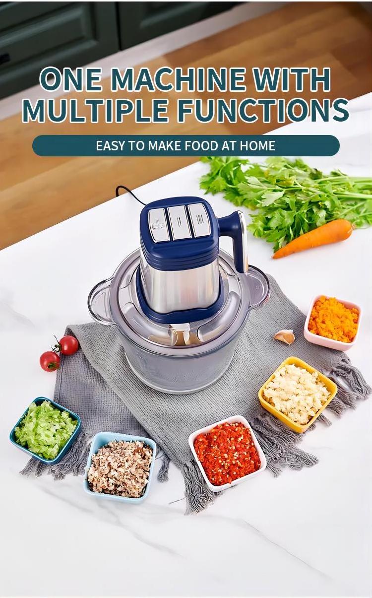 home kitchen 2L 3L bowl cutter automatic vegetable food chopper mincer machine electric stainless steel meat grinder slicer