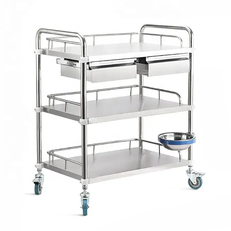 China Stainless Steel Breathing Machine Ventilator Medical Trolley For Loewenstein Ventilator