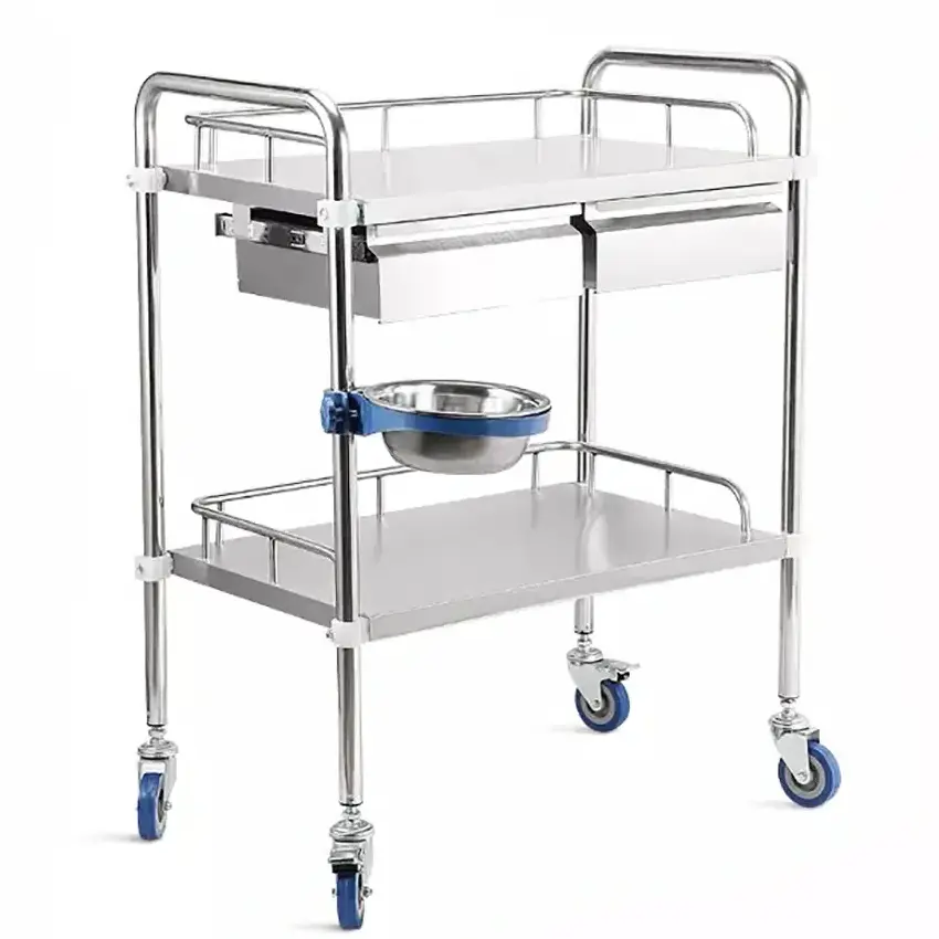 China Stainless Steel Breathing Machine Ventilator Medical Trolley For Loewenstein Ventilator