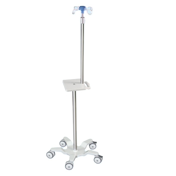 EU-IV509 Height adjustable stainless steel 5 wheels pump tray patient clinic hospital medical iv pole infusion drip stand