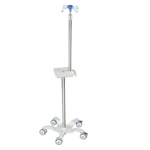 EU-IV509 Height adjustable stainless steel 5 wheels pump tray patient clinic hospital medical iv pole infusion drip stand