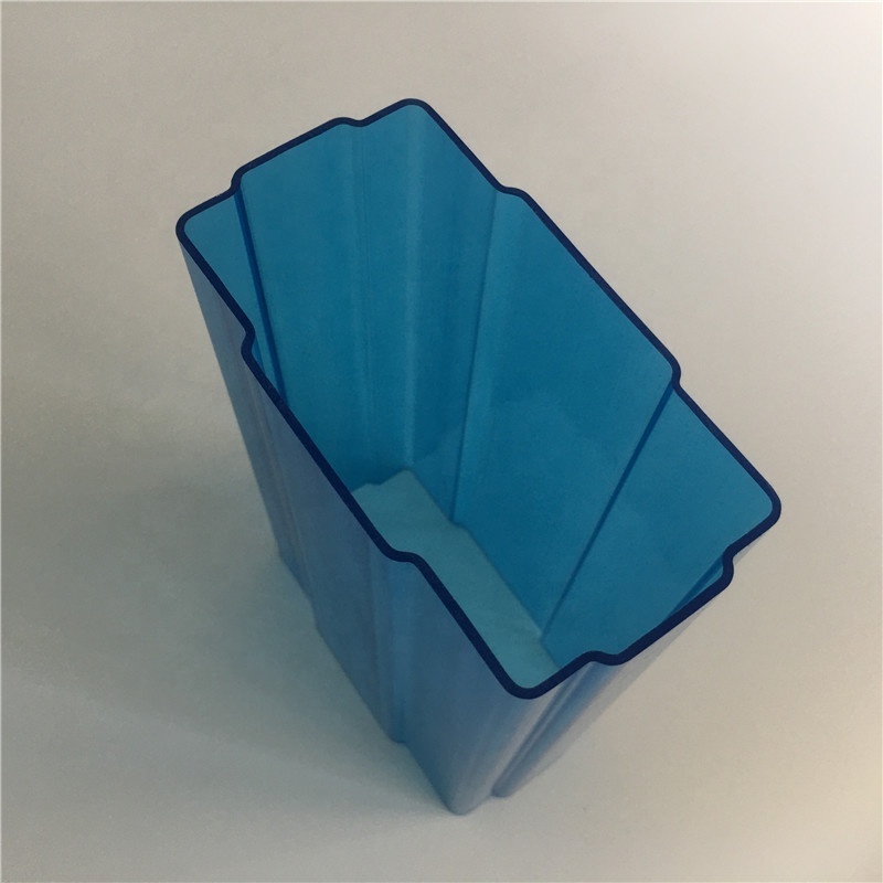 semi blue rigid pvc square tube profile