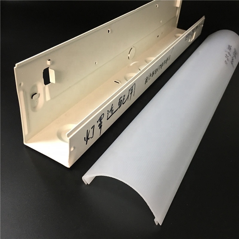 milky acrylic extrusion lampshade cover profile for fluorescent light and led lighting lens