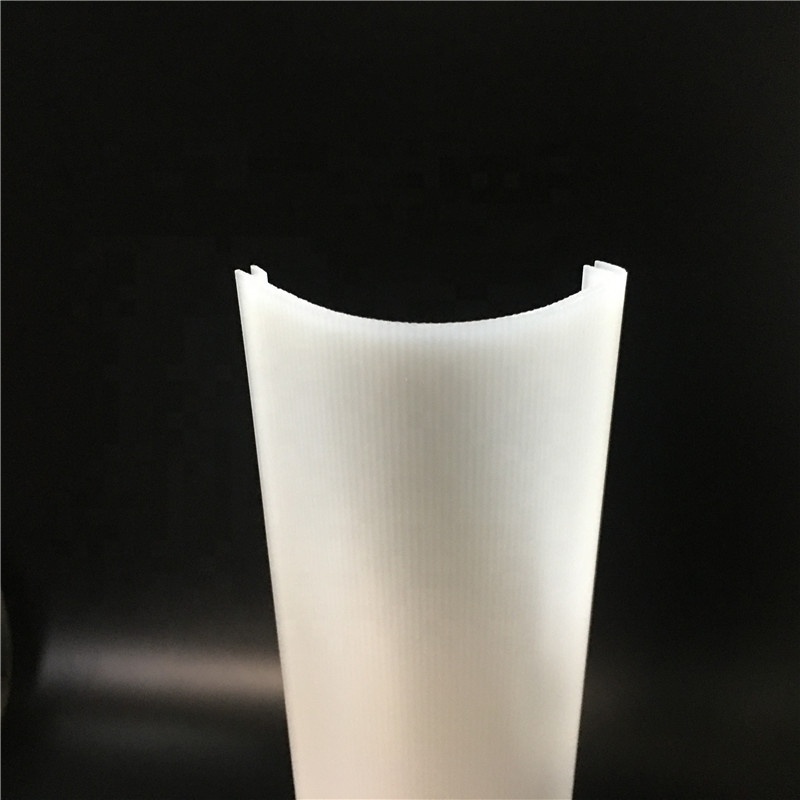 milky acrylic extrusion lampshade cover profile for fluorescent light and led lighting lens