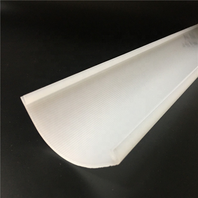 milky acrylic extrusion lampshade cover profile for fluorescent light and led lighting lens