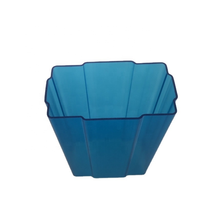 semi blue rigid pvc square tube profile