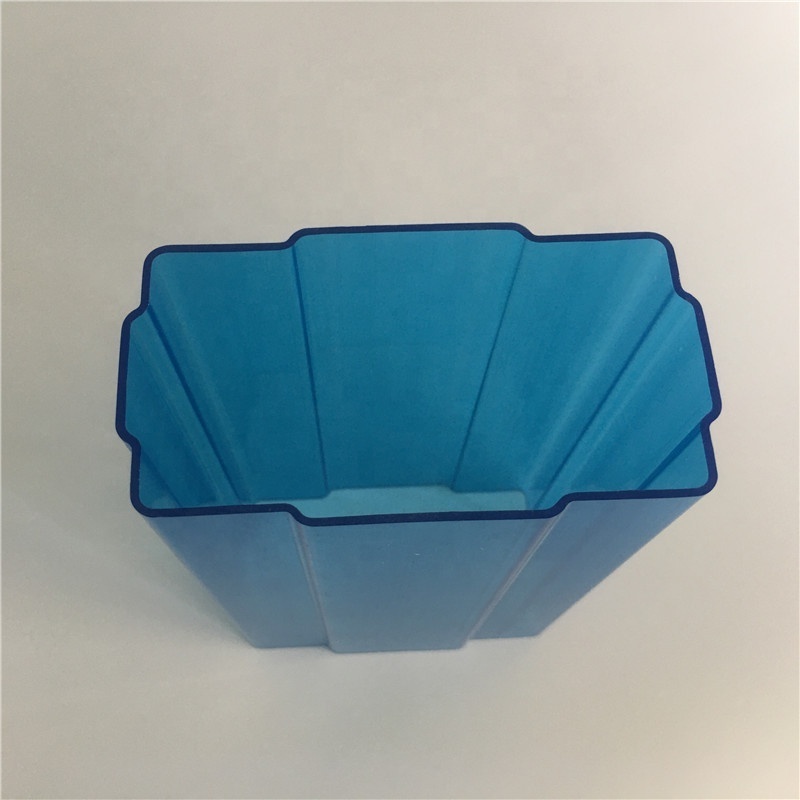 semi blue rigid pvc square tube profile