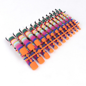 Full Cover Fake Toe nail Natural multi color Press on Toe Foot Nails Art Tips Artificial ABS False Nail Manicure Tools