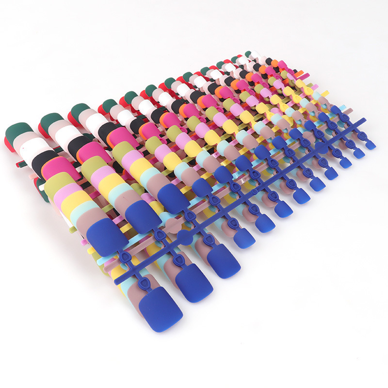 Full Cover Fake Toe nail Natural multi color Press on Toe Foot Nails Art Tips Artificial ABS False Nail Manicure Tools