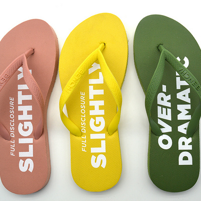 Customized logo flipflop cheap EVA rubber slippers colorful printed women slippers custom flip flop