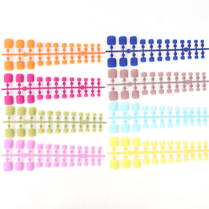 Full Cover Fake Toe nail Natural multi color Press on Toe Foot Nails Art Tips Artificial ABS False Nail Manicure Tools