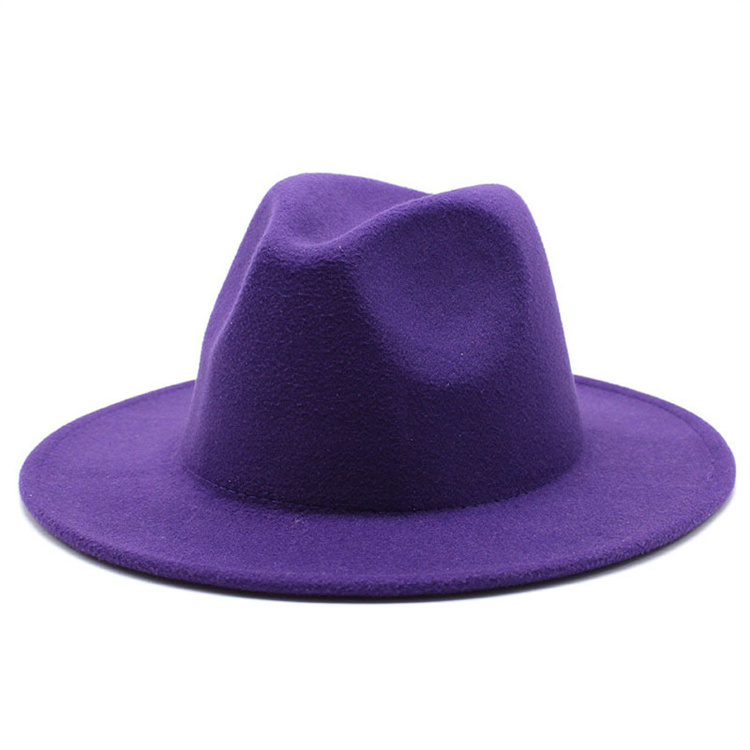 2023 Hats Women Wholesale Cowboy Hats New Designer Fashion Wool Fedora 1 Tone Men And Women Fedora Hats