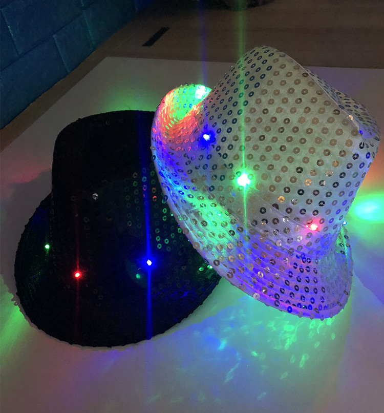 Custom Hip-hop Club Party Festival Hats With Led Lights Pink Light Up Cowboy Hat