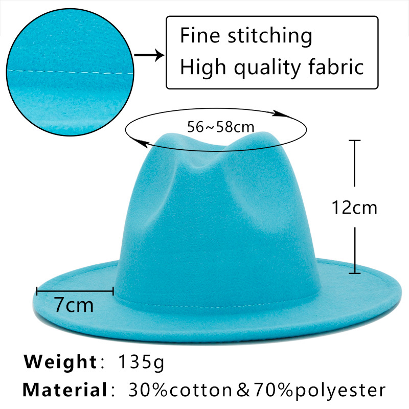 High Quality Wide Brim Panama Fedora Hats Women Wholesale 2022 Wool Felt Classic Party Fedora Hats Men Custom